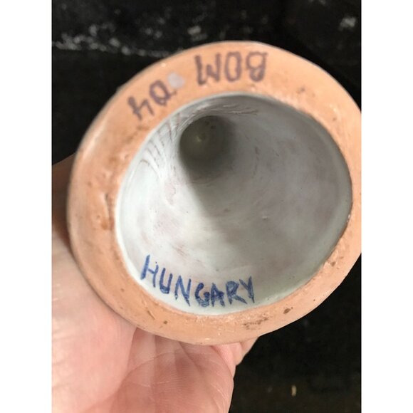 Vtg Hungarian Candle Holder Folkloric Ceramic Hand Painted Angel Miniature Taper - Picture 8 of 10